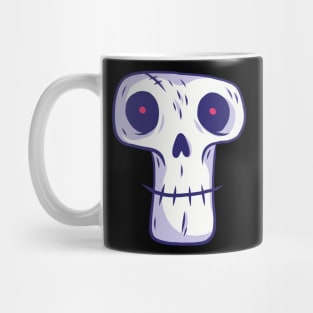 misshapen skull with red eyes Mug